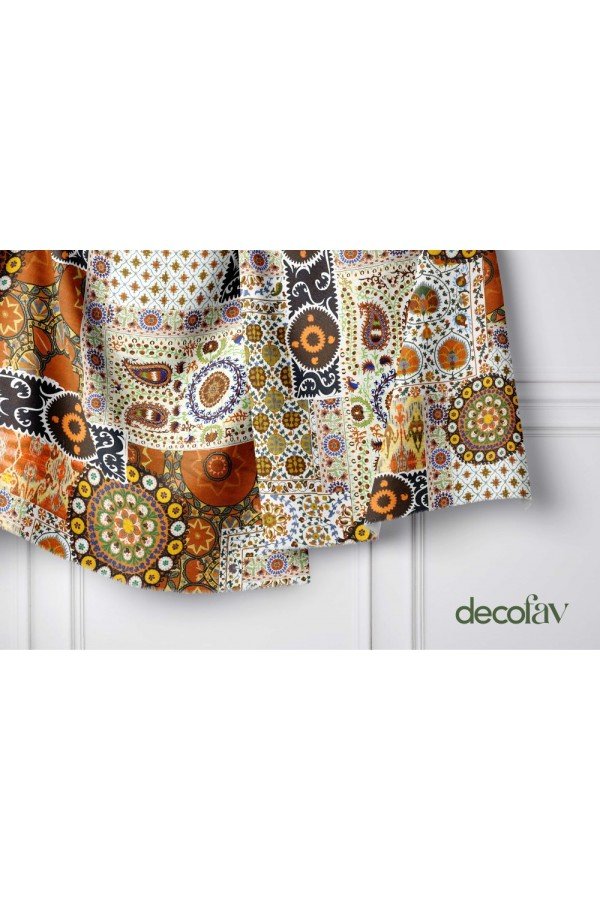Etnik Patchwork Desenli Dijital Baskılı Kumaş Etnik Patchwork Desenli Dijital Baskılı Kumaş
